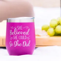 Travel Wine Tumbler - She Believed She Could So She Did -goneforarun Sales 2023 tr 44636 LIFESTYLE 1
