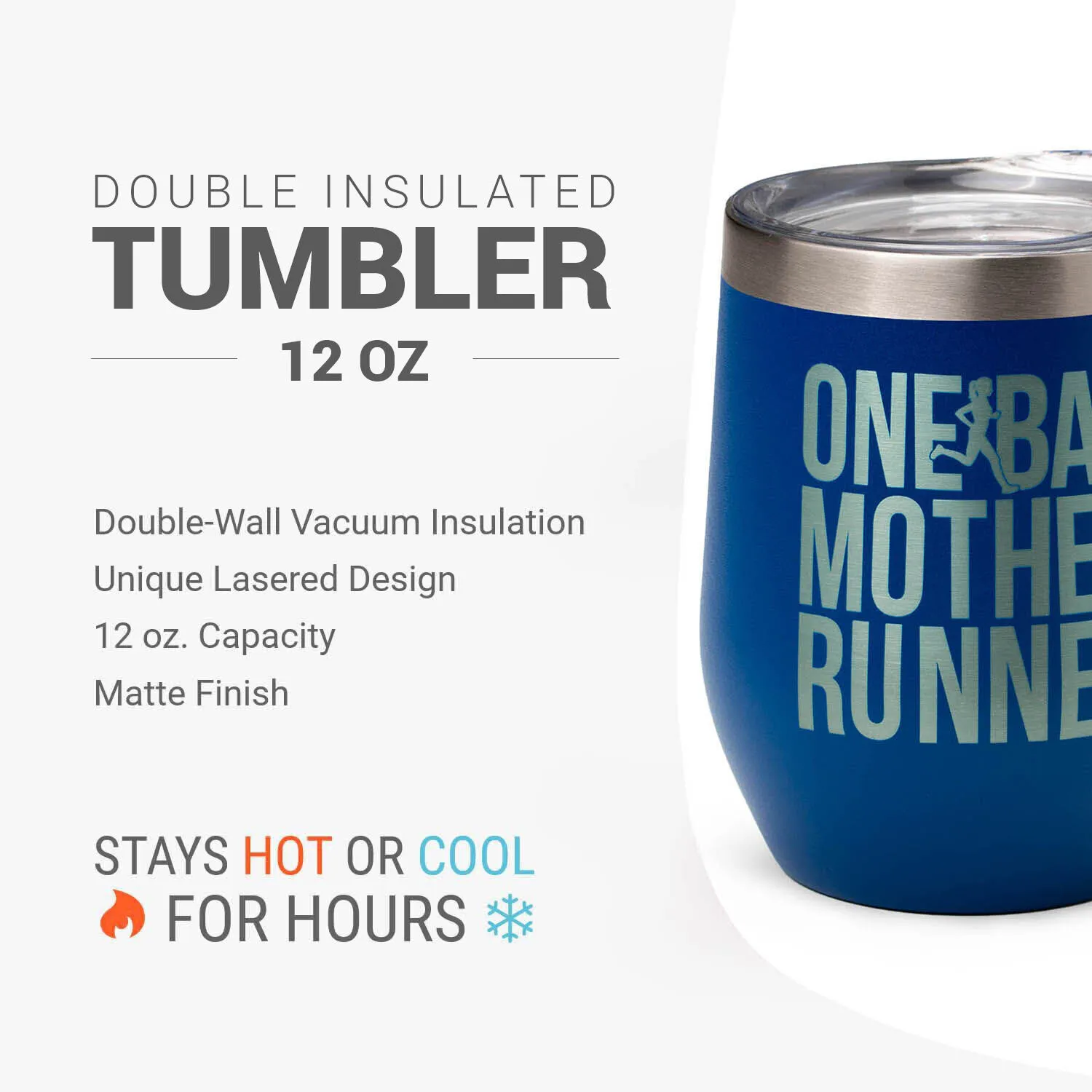 Running Travel Wine Tumbler - One Bad Mother Runner 4 Running Travel Wine Tumbler - One Bad Mother Runner - Image 2