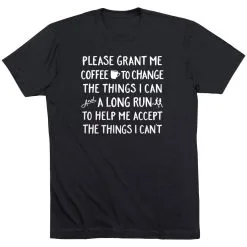 Running Short Sleeve T-Shirt - Please Grant Me Coffee -goneforarun Sales 2023 tr 44646 BLACK FLAT