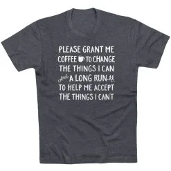 Running Short Sleeve T-Shirt - Please Grant Me Coffee -goneforarun Sales 2023 tr 44646 CHARCOAL FLAT