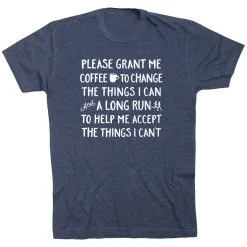 Running Short Sleeve T-Shirt - Please Grant Me Coffee -goneforarun Sales 2023 tr 44646 NAVY FLAT