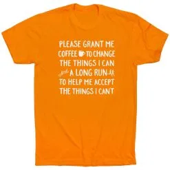Running Short Sleeve T-Shirt - Please Grant Me Coffee -goneforarun Sales 2023 tr 44646 ORANGE FLAT