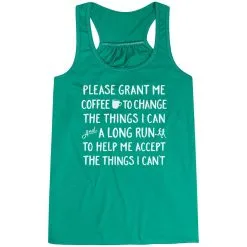 Flowy Racerback Tank Top - Please Grant Me Coffee -goneforarun Sales 2023 tr 44647 GREEN MAIN