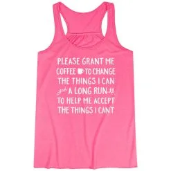 Flowy Racerback Tank Top - Please Grant Me Coffee -goneforarun Sales 2023 tr 44647 PINK MAIN