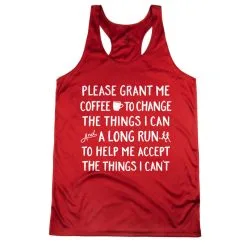 Women's Racerback Performance Tank Top - Please Grant Me Coffee -goneforarun Sales 2023 tr 44650 RED MAIN