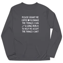 Men's Running Long Sleeve Performance Tee - Please Grant Me Coffee -goneforarun Sales 2023 tr 44653 GRAPHITE MAIN