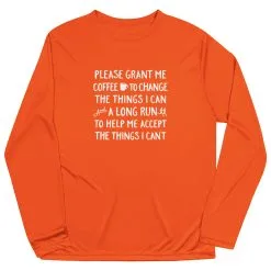 Men's Running Long Sleeve Performance Tee - Please Grant Me Coffee -goneforarun Sales 2023 tr 44653 ORANGE MAIN