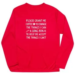 Men's Running Long Sleeve Performance Tee - Please Grant Me Coffee -goneforarun Sales 2023 tr 44653 RED MAIN