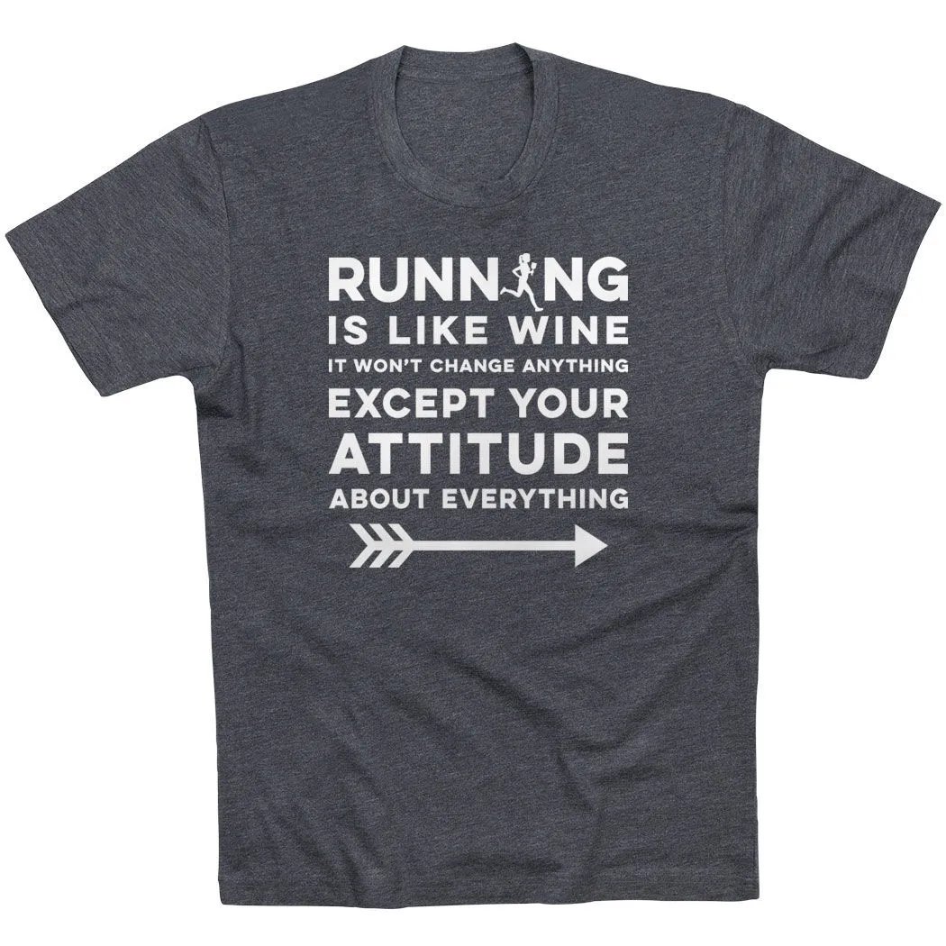 Running Short Sleeve T-Shirt - Running Is Like Wine 7 Running Short Sleeve T-Shirt - Running Is Like Wine - Image 5