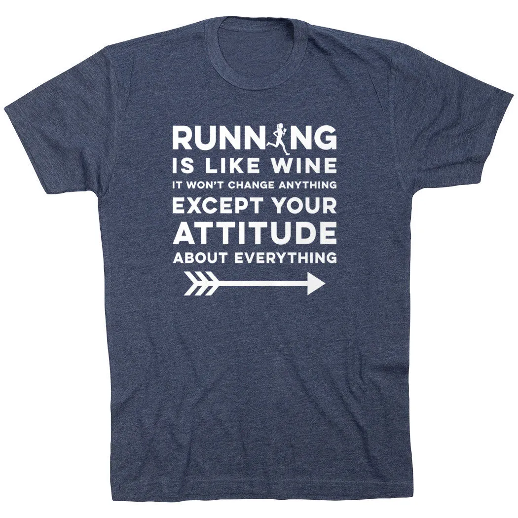 Running Short Sleeve T-Shirt - Running Is Like Wine 3 Running Short Sleeve T-Shirt - Running Is Like Wine