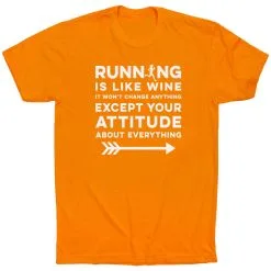 Running Short Sleeve T-Shirt - Running Is Like Wine 24 Running Short Sleeve T-Shirt - Running Is Like Wine -goneforarun Sales 2023 tr 44656 ORANGE FLAT
