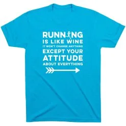 Running Short Sleeve T-Shirt - Running Is Like Wine 27 Running Short Sleeve T-Shirt - Running Is Like Wine -goneforarun Sales 2023 tr 44656 TURQUOISE FLAT