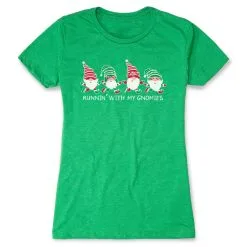 Women's Everyday Runners Tee - Runnin' With My Gnomies® - Christmas -goneforarun Sales 2023 tr 44672 GREEN