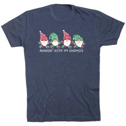 Running Short Sleeve T-Shirt - Runnin' With My Gnomies® - Christmas -goneforarun Sales 2023 tr 44673 NAVY FLAT