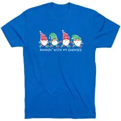 Running Short Sleeve T-Shirt - Runnin' With My Gnomies® - Christmas