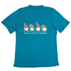 Women's Short Sleeve Tech Tee - Runnin' With My Gnomies® - Christmas -goneforarun Sales 2023 tr 44676 LIGHTBLUE MAIN