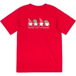 Men's Running Short Sleeve Performance Tee - Runnin' With My Gnomies® - Christmas -goneforarun Sales 2023 tr 44679 RED MAIN