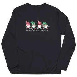 Men's Running Long Sleeve Performance Tee - Runnin' With My Gnomies® - Christmas -goneforarun Sales 2023 tr 44680 BLACK MAIN
