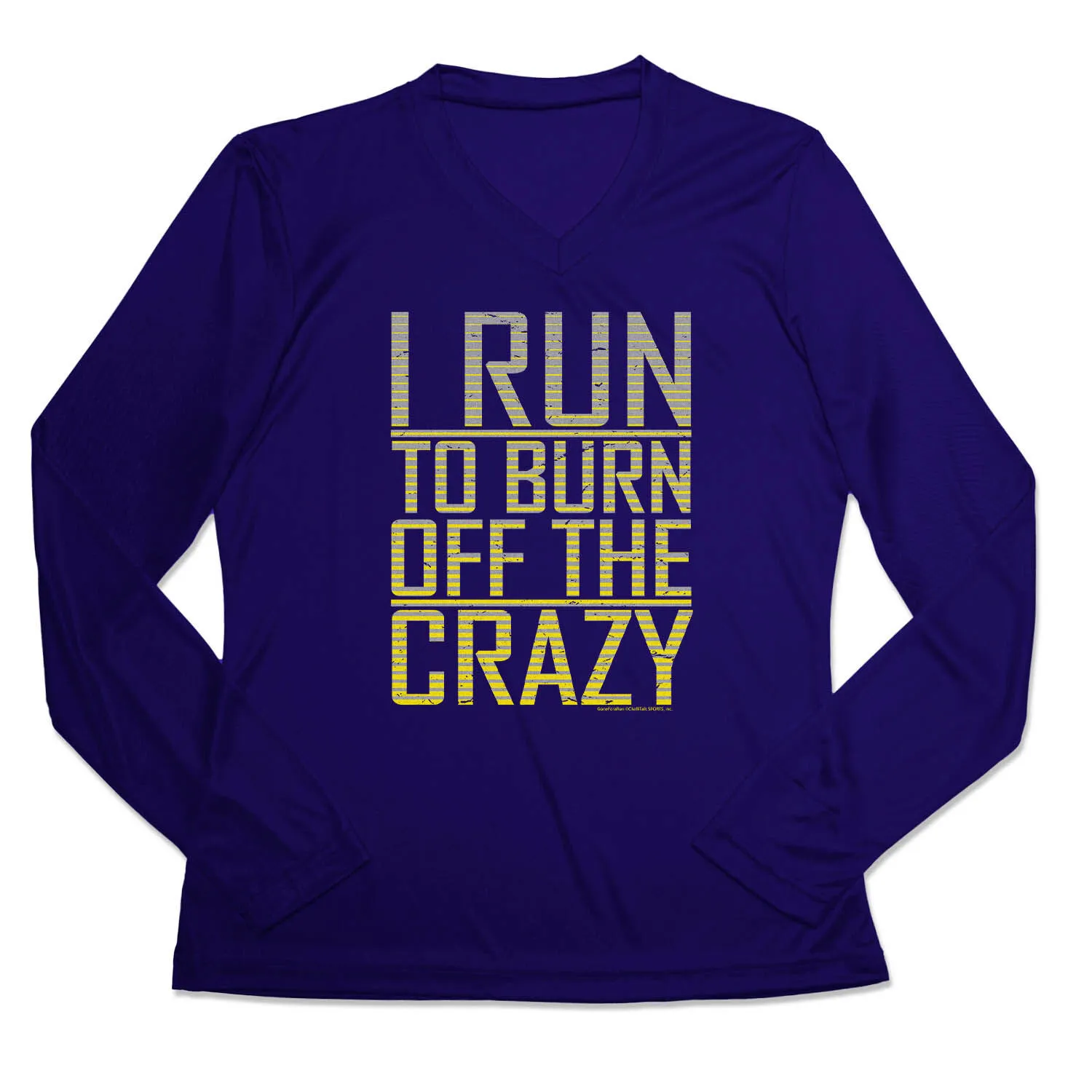 Women's Long Sleeve Tech Tee - I Run To Burn Off The Crazy 9 Women's Long Sleeve Tech Tee - I Run To Burn Off The Crazy - Image 7