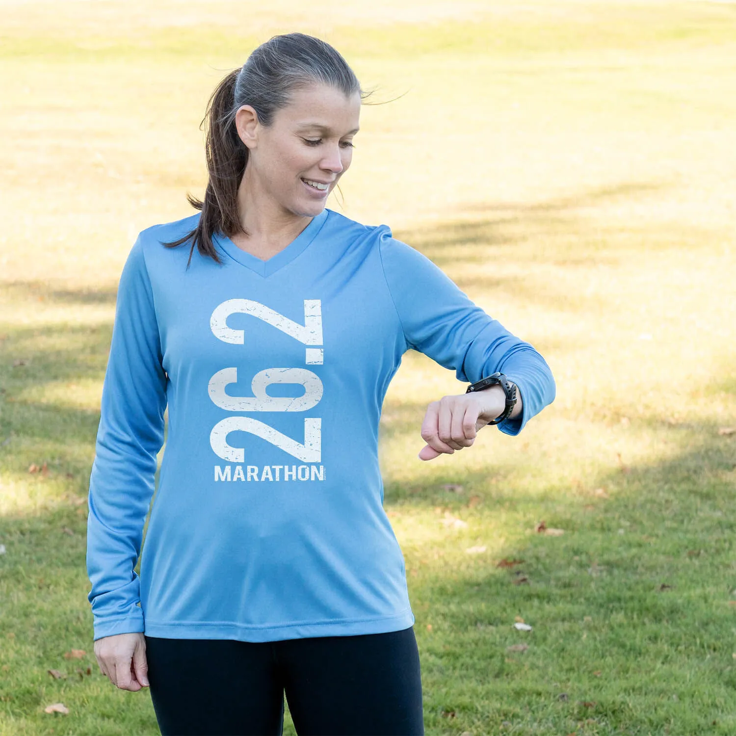 Women's Long Sleeve Tech Tee - 26.2 Marathon Vertical 6 Women's Long Sleeve Tech Tee - 26.2 Marathon Vertical - Image 4