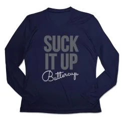 Women's Long Sleeve Tech Tee - Suck It Up Buttercup 15 Women's Long Sleeve Tech Tee - Suck It Up Buttercup -goneforarun Sales 2023 tr 44724 NAVY MAIN