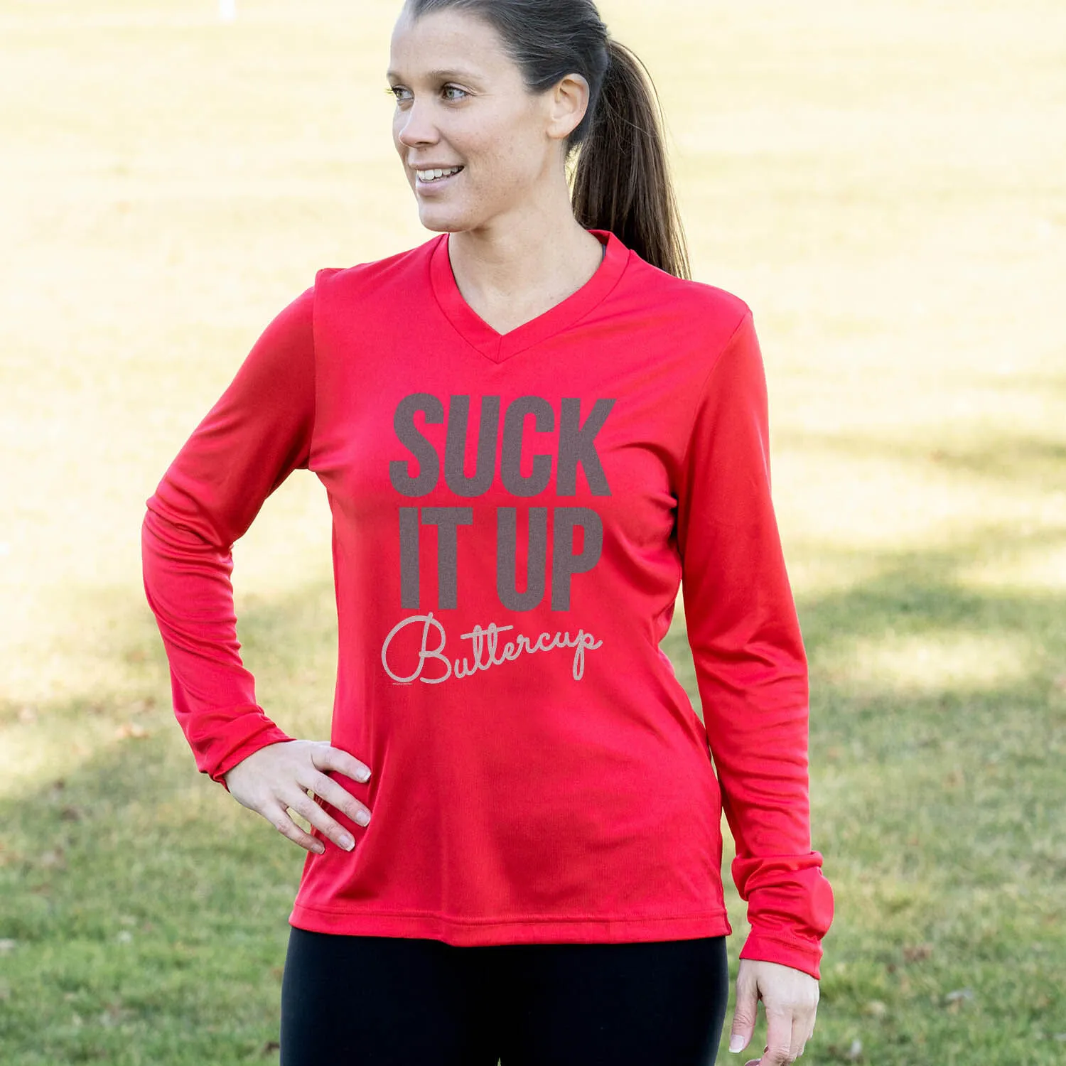 Women's Long Sleeve Tech Tee - Suck It Up Buttercup 6 Women's Long Sleeve Tech Tee - Suck It Up Buttercup - Image 4