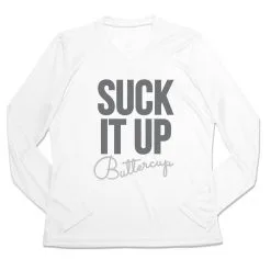 Women's Long Sleeve Tech Tee - Suck It Up Buttercup 17 Women's Long Sleeve Tech Tee - Suck It Up Buttercup -goneforarun Sales 2023 tr 44724 WHITE MAIN