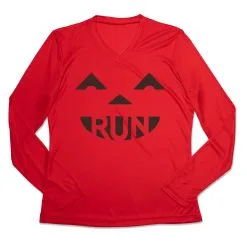 Women's Long Sleeve Tech Tee - Pumpkin Run -goneforarun Sales 2023 tr 44730 RED MAIN