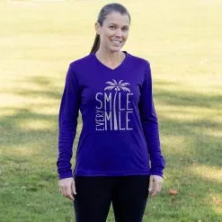Women's Long Sleeve Tech Tee - Smile Every Mile -goneforarun Sales 2023 tr 44731 ROYAL FEMALE