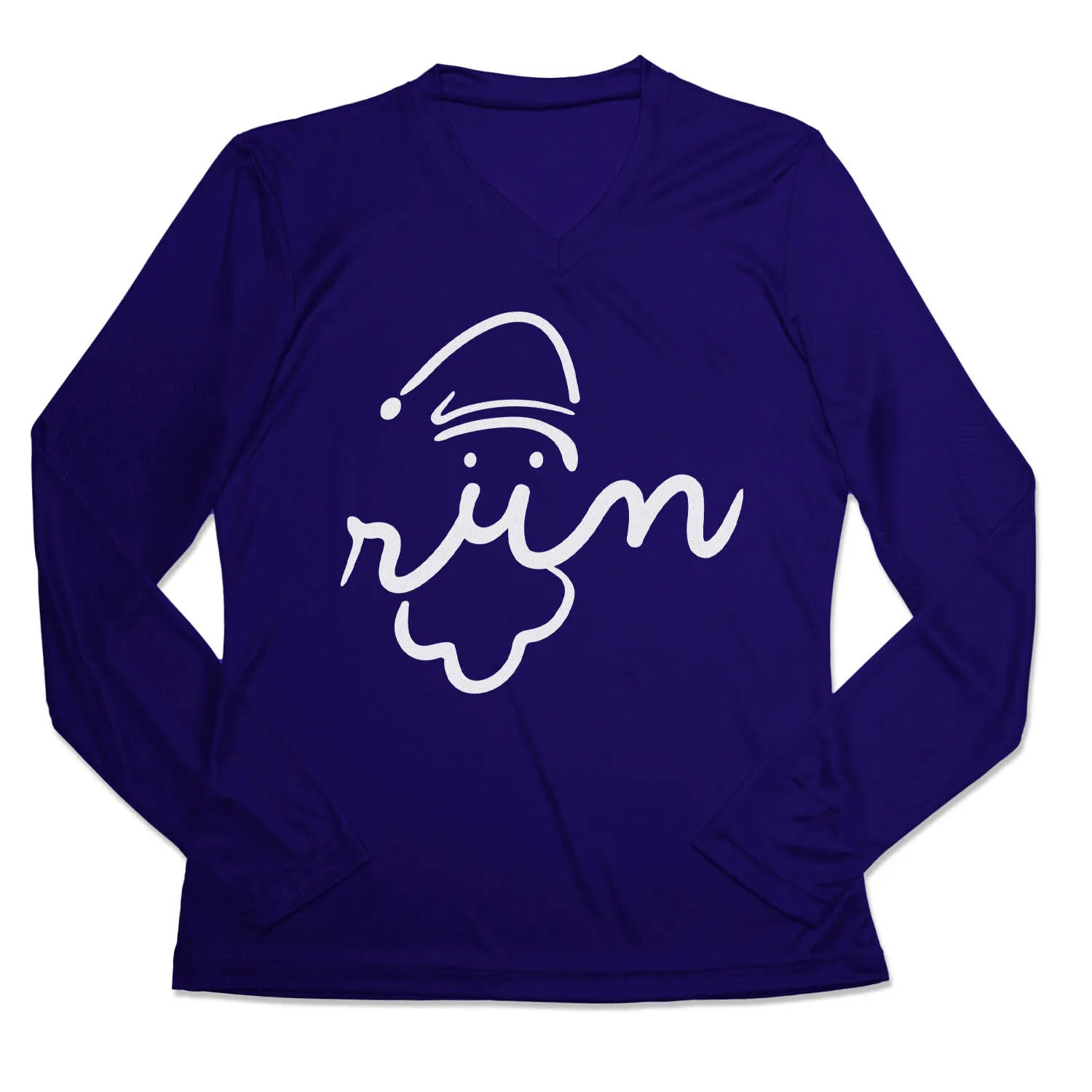 Women's Long Sleeve Tech Tee - Santa Run Face 9 Women's Long Sleeve Tech Tee - Santa Run Face - Image 7