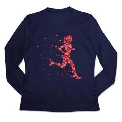 Women's Long Sleeve Tech Tee - Heartfelt Runner Girl -goneforarun Sales 2023 tr 44734 NAVY MAIN