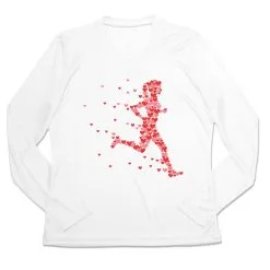 Women's Long Sleeve Tech Tee - Heartfelt Runner Girl -goneforarun Sales 2023 tr 44734 WHITE MAIN
