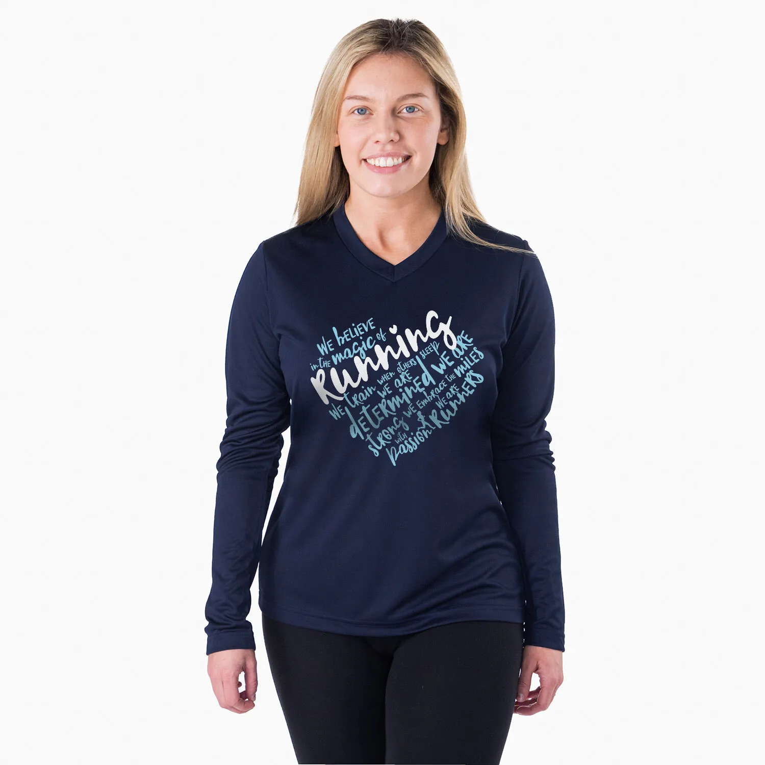 Women's Long Sleeve Tech Tee - Live Love Run Heart 4 Women's Long Sleeve Tech Tee - Live Love Run Heart - Image 2