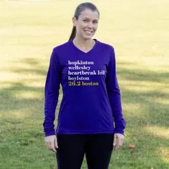 Women's Long Sleeve Tech Tee - Run Mantra - Boston -goneforarun Sales 2023 tr 44744 ROYAL FEMALE