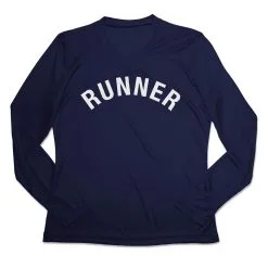 Women's Long Sleeve Tech Tee - Runner Arc -goneforarun Sales 2023 tr 44751 NAVY MAIN