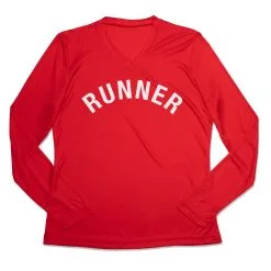 Women's Long Sleeve Tech Tee - Runner Arc -goneforarun Sales 2023 tr 44751 RED MAIN