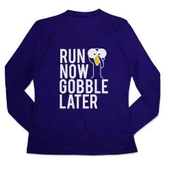 Women's Long Sleeve Tech Tee - Run Now Gobble Later (Bold) 15 Women's Long Sleeve Tech Tee - Run Now Gobble Later (Bold) -goneforarun Sales 2023 tr 44754 ROYAL MAIN