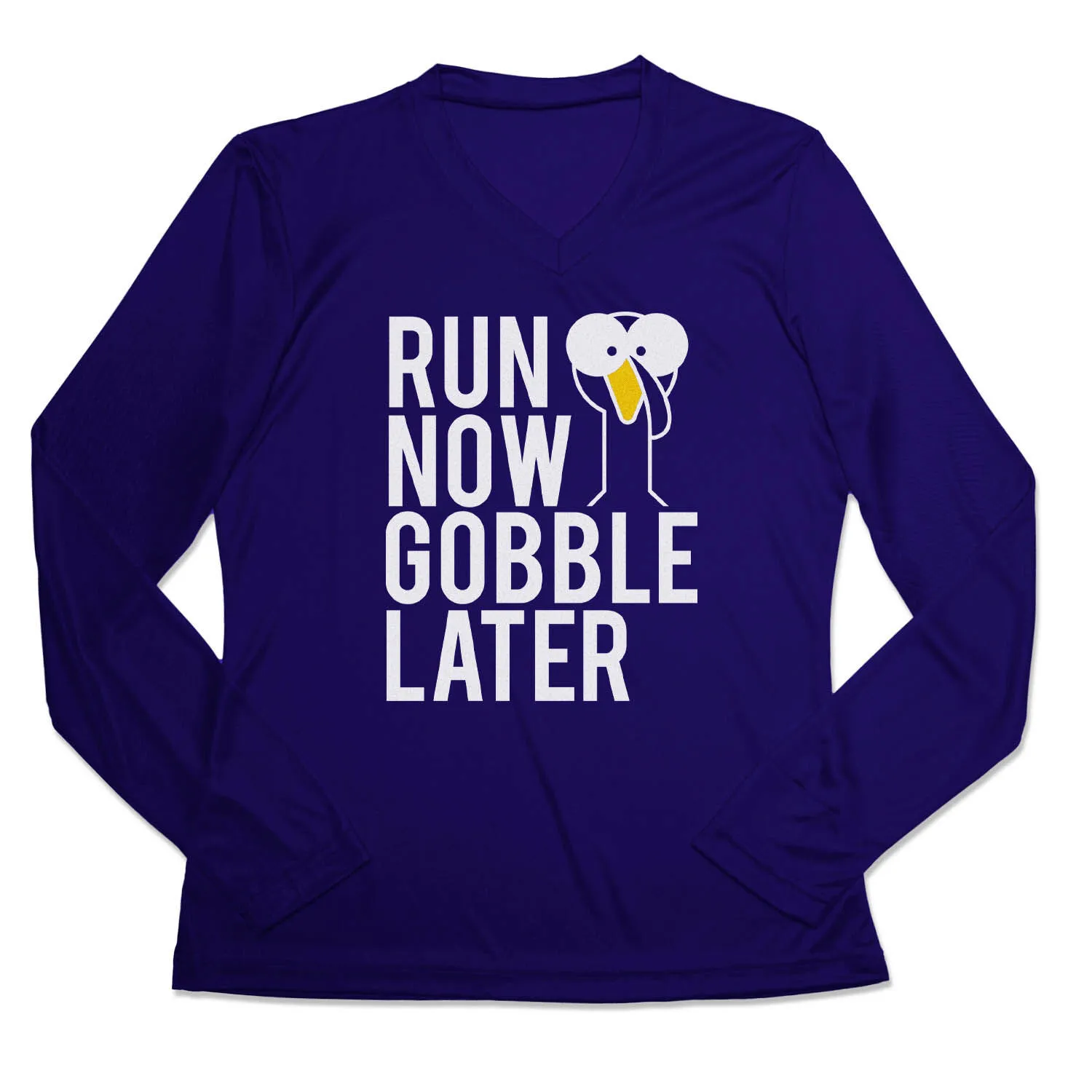 Women's Long Sleeve Tech Tee - Run Now Gobble Later (Bold) 9 Women's Long Sleeve Tech Tee - Run Now Gobble Later (Bold) - Image 7
