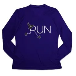 Women's Long Sleeve Tech Tee - Let's Run For Halloween