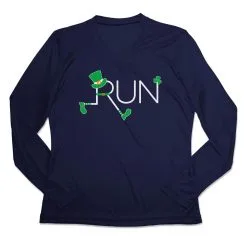 Women's Long Sleeve Tech Tee - Let's Run Lucky 14 Women's Long Sleeve Tech Tee - Let's Run Lucky -goneforarun Sales 2023 tr 44758 NAVY MAIN