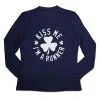 Women's Long Sleeve Tech Tee - Kiss Me I Am A Runner Shamrock -goneforarun Sales 2023 tr 44759 NAVY MAIN