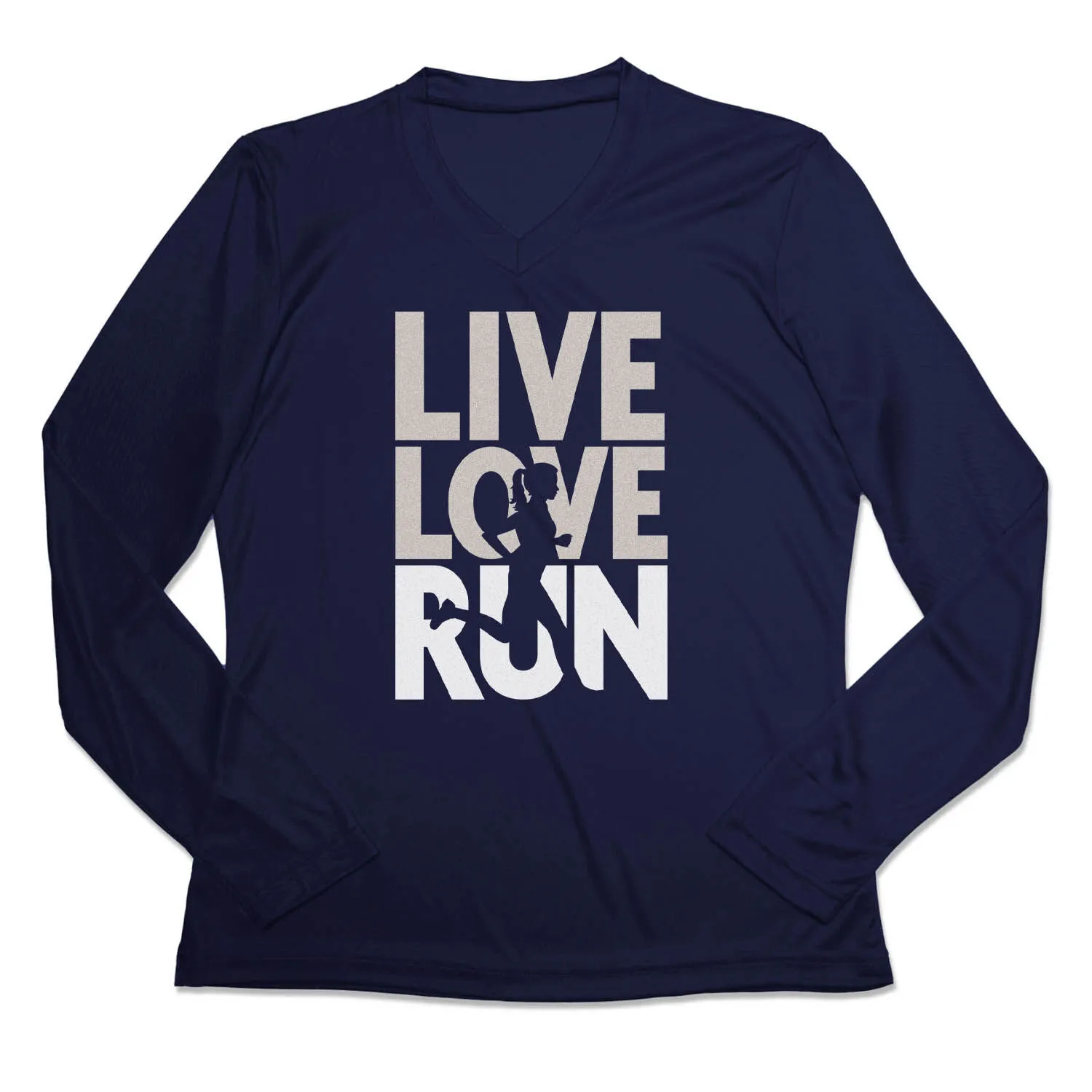 Women's Long Sleeve Tech Tee - Live Love Run Silhouette 8 Women's Long Sleeve Tech Tee - Live Love Run Silhouette - Image 6