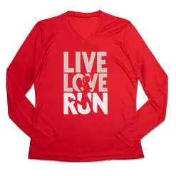 Women's Long Sleeve Tech Tee - Live Love Run Silhouette 15 Women's Long Sleeve Tech Tee - Live Love Run Silhouette -goneforarun Sales 2023 tr 44760 RED MAIN