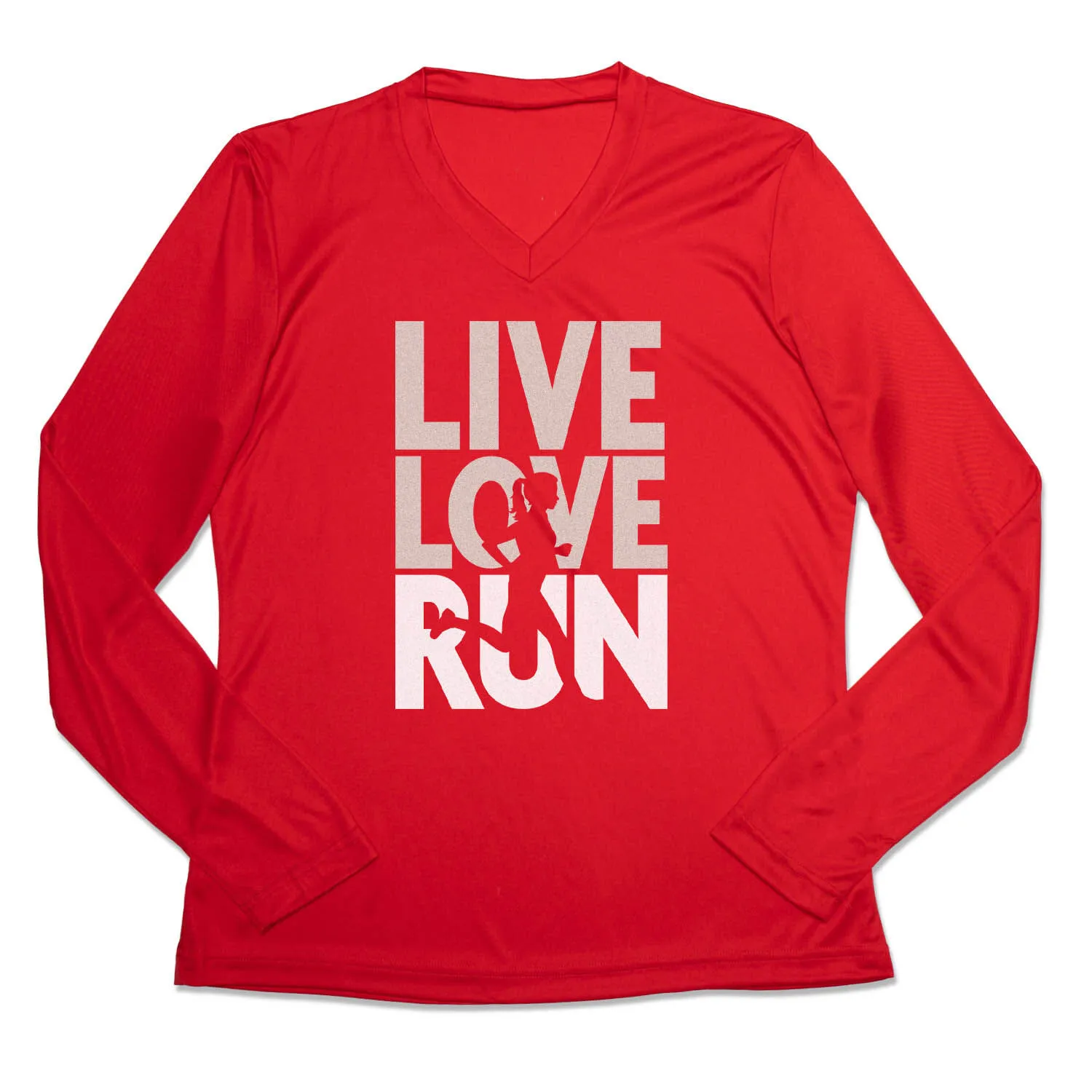 Women's Long Sleeve Tech Tee - Live Love Run Silhouette 9 Women's Long Sleeve Tech Tee - Live Love Run Silhouette - Image 7