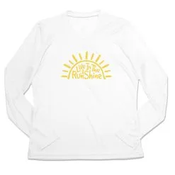 Women's Long Sleeve Tech Tee - Live In The RunShine -goneforarun Sales 2023 tr 44774 WHITE MAIN