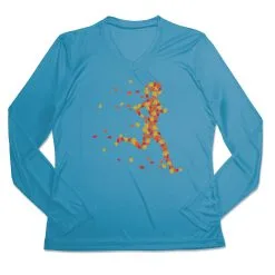 Women's Long Sleeve Tech Tee - Autumn Runner Girl -goneforarun Sales 2023 tr 44780 CAROLINA MAIN