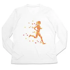 Women's Long Sleeve Tech Tee - Autumn Runner Girl -goneforarun Sales 2023 tr 44780 WHITE MAIN