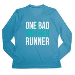 Women's Long Sleeve Tech Tee - One Bad Mother Runner (Bold) -goneforarun Sales 2023 tr 44781 CAROLINA MAIN