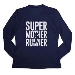 Women's Long Sleeve Tech Tee - Super Mother Runner 14 Women's Long Sleeve Tech Tee - Super Mother Runner -goneforarun Sales 2023 tr 44788 NAVY MAIN