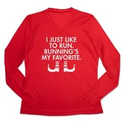 Women's Long Sleeve Tech Tee - Running's My Favorite (Simple)
